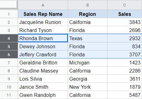 Cách chèn nhiều hàng trong Google Sheets 